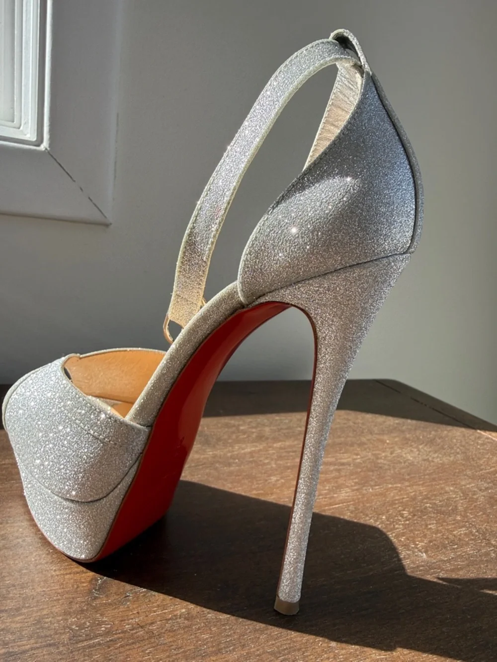 Christian Louboutin Glitter 150 Silver Pumps - Picture 16 of 17